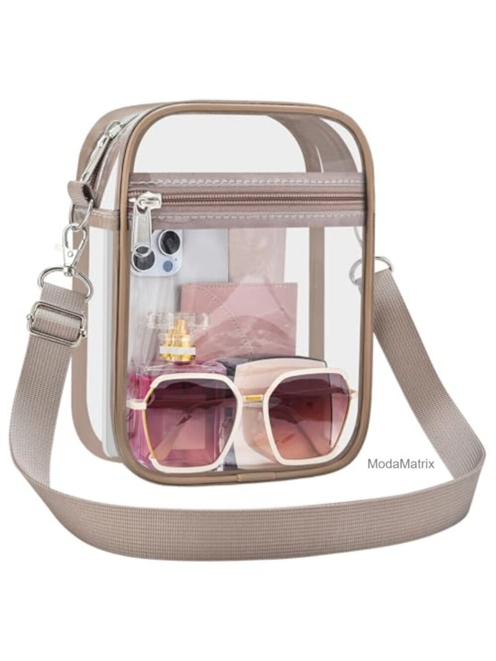 Clear Crossbody Bag Stadium Approved Small Purse Dual Compartment